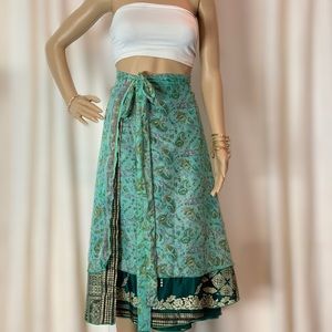 Double Layer Reversible Silk Wrap Skirt/Dress
